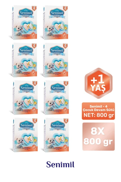 SENIMIL 4 ÇOCUK DEVAM SÜTÜ 800 GR (+1 YAŞ) 8 Lİ AVANTAJ PAKETİ ürün görseli 1