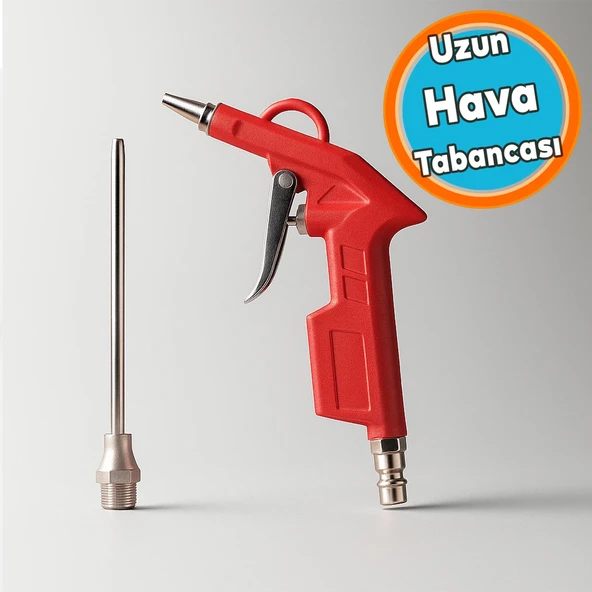 Metal Uzun Ağızlı Uçlu 1/4" Kompresör Uyumlu Hava Üfleme Tabancası Temizlik Toz Giderme Tabancası Ucu ürün görseli 1