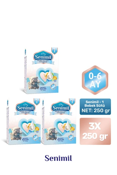 SENIMIL 1 BEBEK SÜTÜ 250 GR (0-6 AY) 3 LÜ AVANTAJ PAKETİ ürün görseli 1
