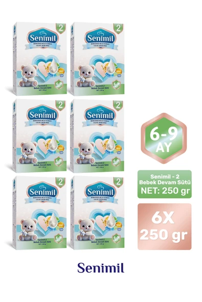SENIMIL 2 BEBEK DEVAM SÜTÜ 250 GR (6-9 AY) 6 LI AVANTAJ PAKETİ ürün görseli 1