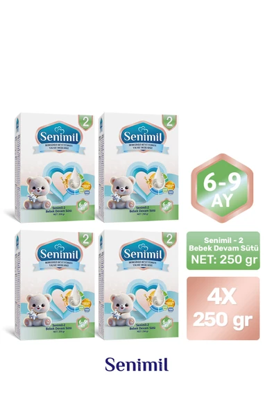 SENIMIL 2 BEBEK DEVAM SÜTÜ 250 GR (6-9 AY) 4 LÜ AVANTAJ PAKETİ ürün görseli 1