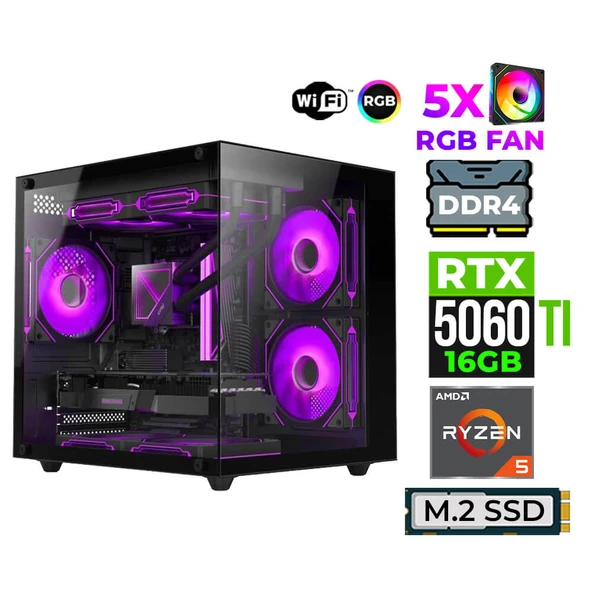 Xaser Astra X170 Ryzen 5 5600X 32GB Ram 1TB M.2 NVMe SSD 16GB RTX5060 Ti Oyuncu Tavsiye Sistem ürün görseli 1