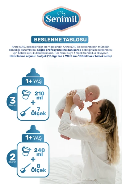 SENIMIL 4 ÇOCUK DEVAM SÜTÜ 800 GR (+1 YAŞ) - Resim 3
