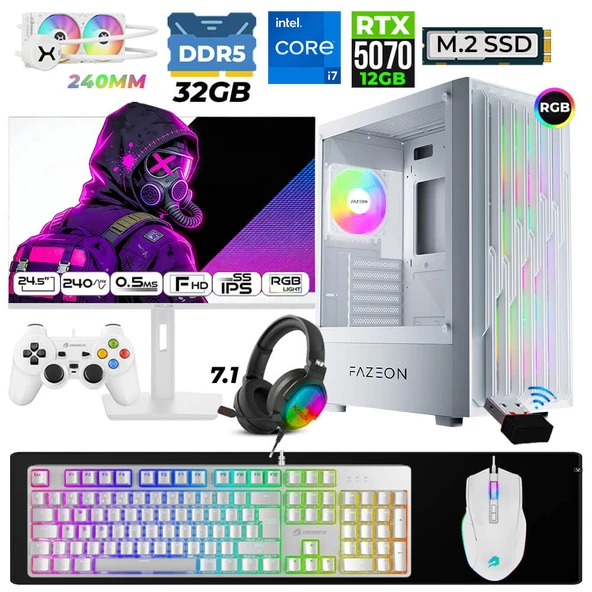 Xaser Astra X810 i7 14700F 32GB DDR5 Ram 1TB M.2 NVMe SSD 12GB RTX5070 Sıvı Soğutmalı 24,5" 240Hz Oyuncu Tavsiye Sistem ürün görseli 1