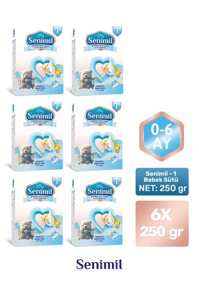 SENIMIL 1 BEBEK SÜTÜ 250 GR (0-6 AY) 6 LI AVANTAJ PAKETİ ürün görseli 1