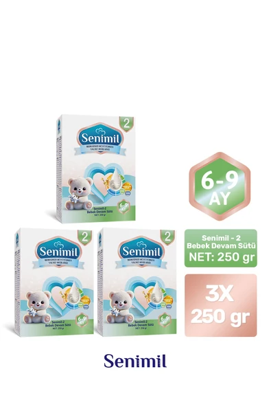 SENIMIL 2 BEBEK DEVAM SÜTÜ 250 GR (6-9 AY) 3 LÜ AVANTAJ PAKETİ ürün görseli 1