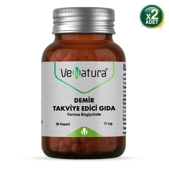 Venatura Demir Takviye Edici Gıda 17 mg 90 Kapsül 2 adet ürün görseli 1