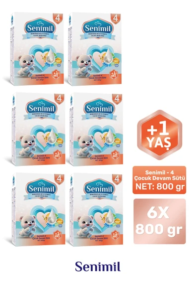 SENIMIL 4 ÇOCUK DEVAM SÜTÜ 800 GR (+1 YAŞ) 6 LI AVANTAJ PAKETİ ürün görseli 1