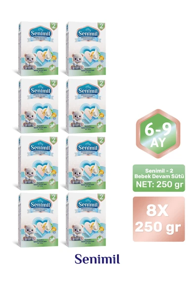 SENIMIL 2 BEBEK DEVAM SÜTÜ 250 GR (6-9 AY) 8 Lİ AVANTAJ PAKETİ ürün görseli 1
