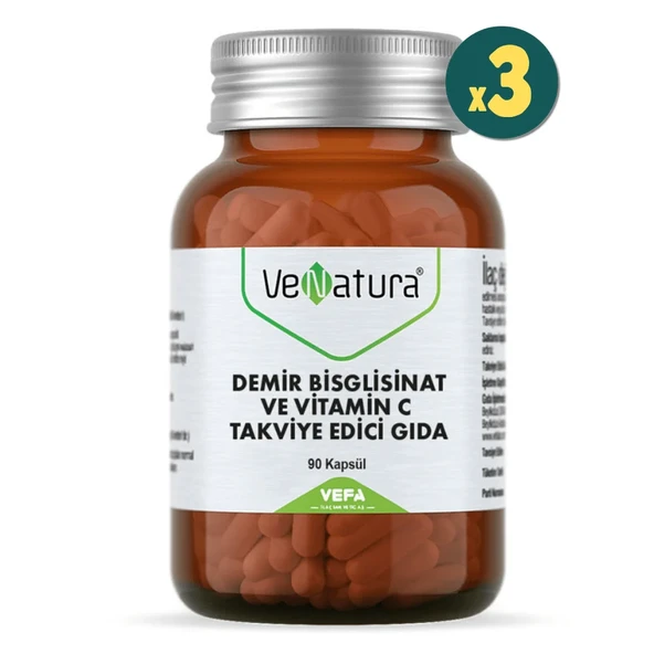 VeNatura Demir Bsg Ve Vitamin C 90 Kapsül 3 adet ürün görseli 1