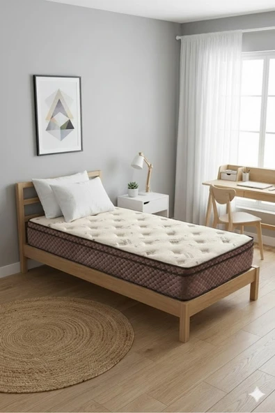 Heyner 90x190 Organic Cotton Yaylı Yatak Lüx Ortopedik Pedli Yatak 90*190 Cm ürün görseli 1