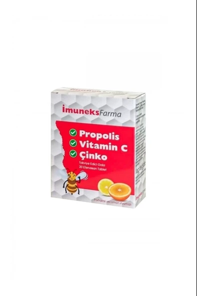 Imuneks Farma Propolis Vitamin C ve Çinko 20 Tablet ürün görseli 1