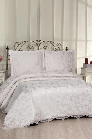 Fransız Dantelli Edge Çift Kişilik Yatak Örtüsü 230x250 cm ürün görseli 1