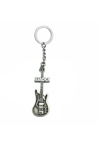 Rammstein Elektro Gitar Figürlü Endüstriyel Metal Anahtarlık – Unisex Aksesuar ürün görseli 1