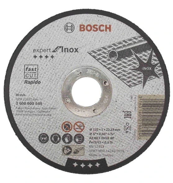 BOSCH EX İnox Kesme Taşı 125*1.0 mm 2.608.600.549 ürün görseli 1