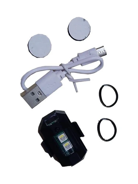 Usb'Li Şarjlı Led Stop İkaz Işığı 7 Modlu Oem # - Resim 3
