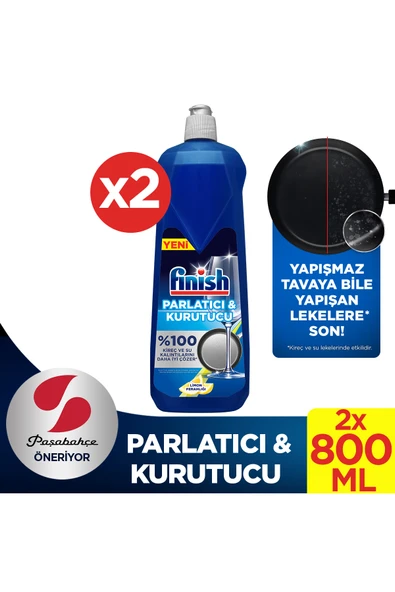 Finish Bulaşık Makinesi Parlatıcı & Kurutucu Sıvı Limon 800 ml x 2 ürün görseli 1