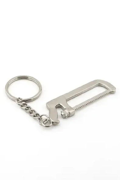 Demir Testeresi Şeklinde Metal Anahtarlık Gümüş ürün görseli 1