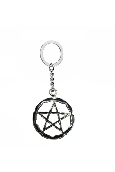 Pentagram Wicca Sembol Figürlü Unisex Anahtarlık – Gotik, Spiritüel ve Mistik Tasarım ürün görseli 1