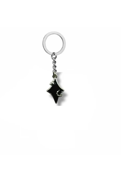 Siyah Parlak Shine Unisex Zamak Kaplama Anahtarlık – Modern ve Dayanıklı ürün görseli 1