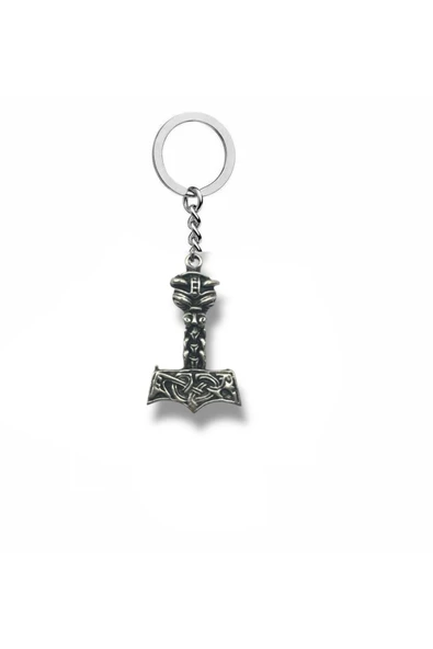 Viking Mitolojisi Thor’un Çekici (Mjölnir) Figürlü Unisex Anahtarlık – Güç ve Koruma Temalı Aksesuar ürün görseli 1