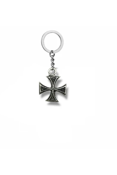 Desenli Haç Figürlü Metal Anahtarlık – Unisex Gotik & Vintage Aksesuar ürün görseli 1