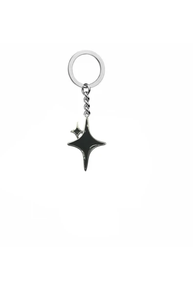 Siyah Aesthetic Stars Figürlü Unisex Anahtarlık – Minimal Gotik ve Kozmik Stil Dokunuşu ürün görseli 1