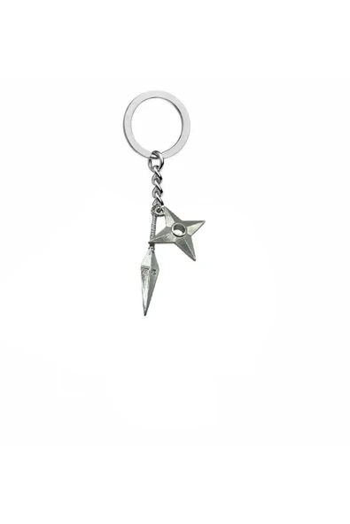Naruto Gri Mızrak Figürlü Metal Anahtarlık – Anime Temalı Unisex Aksesuar ürün görseli 1