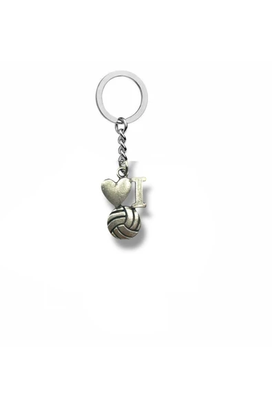 I Love Volleyball – Voleybol Temalı Unisex Metal Anahtarlık ürün görseli 1