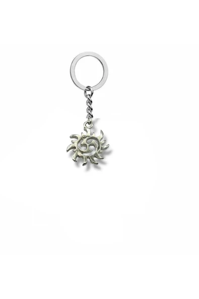 Güneş Desenli Shuriken Figürlü Anahtarlık – Japon Ninja Tarzı Metal Unisex Aksesuar ürün görseli 1