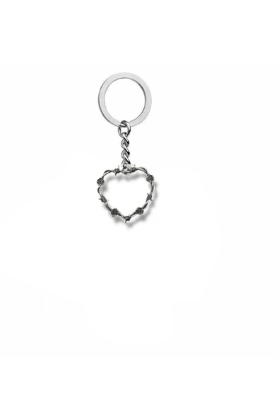 Sarmal Kalp Figürlü Gothic Anahtarlık – Zamak Metal Unisex Gotik Aksesuar ürün görseli 1