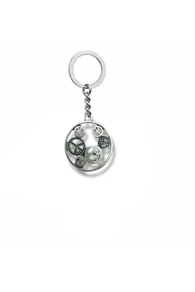 Barış Sembollü Figürlü Anahtarlık – Zamak Metal Unisex Minimalist Aksesuar ürün görseli 1