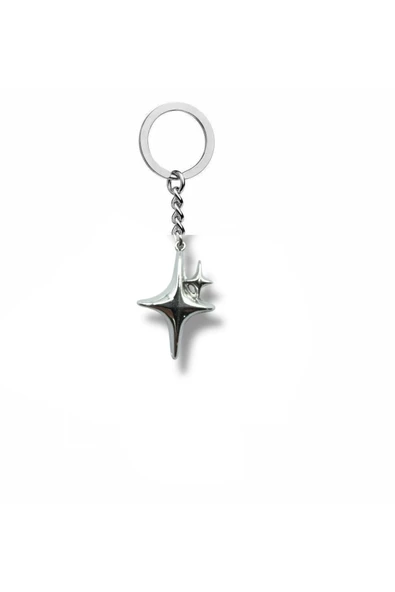 Parıldayan Yıldız - Shiny Star Unisex Zamak Kaplama Anahtarlık – Işıltıyı Yanında Taşı ürün görseli 1
