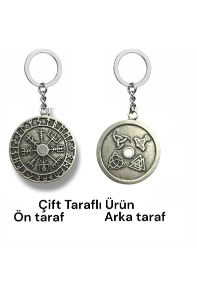 Çift Taraflı Viking Sembolü Unisex Anahtarlık – Güç, Koruma ve Mistik Temalı Aksesuar ürün görseli 1