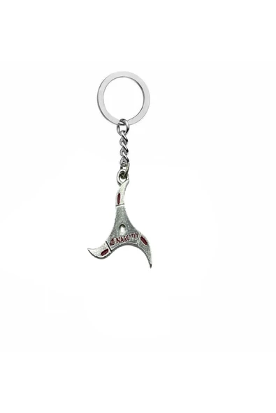 Naruto Anime Kırmızı Yazılı Ninja Yıldızı Figürlü Unisex Metal Anahtarlık ürün görseli 1