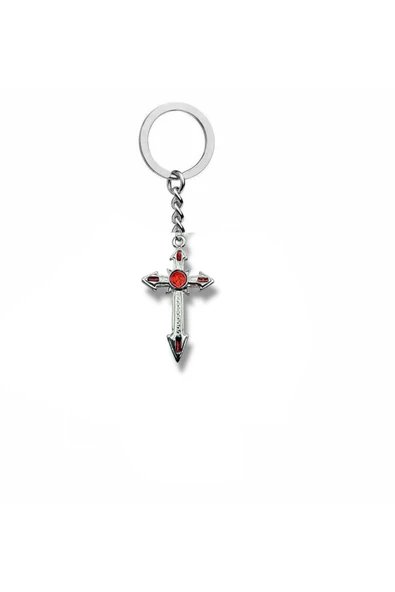 Antik Eskitme Red Dot Haç Figürlü Unisex Anahtarlık – Metal Gotik ve Vintage Aksesuar ürün görseli 1