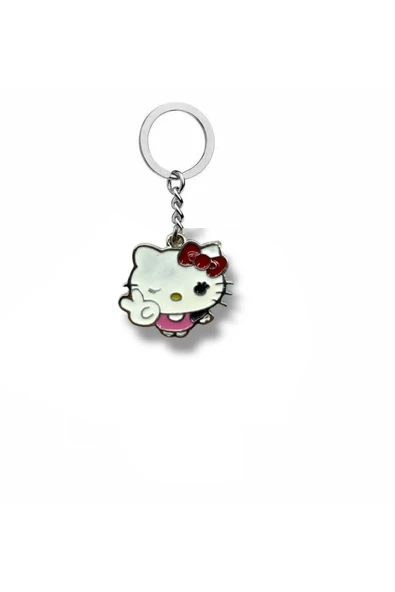 Hello Kitty Cool Emoji Figürlü Anahtarlık – Trendy ve Sevimli Metal Aksesuar ? Ürün Açıklaması: ürün görseli 1