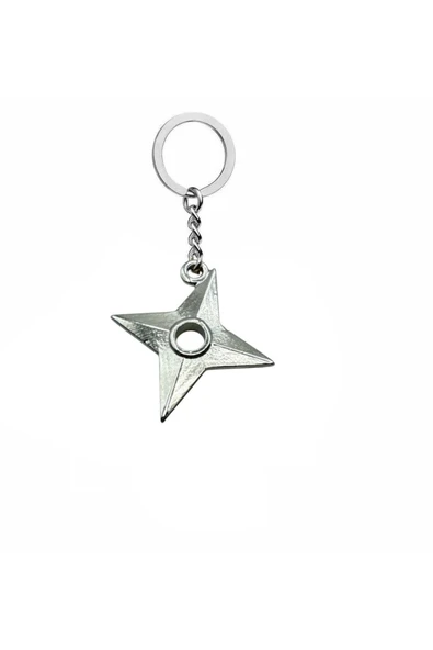 Ninja Shuriken Yıldız Figürlü Unisex Metal Anahtarlık – Anime Tarzı Tasarım ürün görseli 1