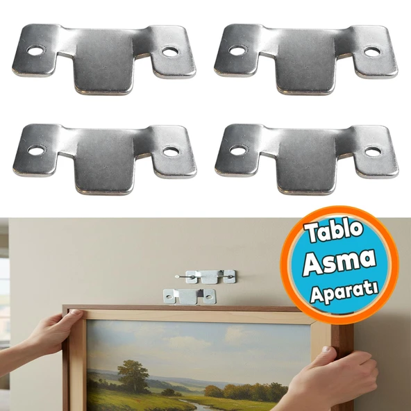 Gizli Tablo Asma Askısı 2 Çift Metal Duvar Tipi Güçlü Taşıma Kapasiteli Tablo Çerçeve Askı Aparatı ürün görseli 1