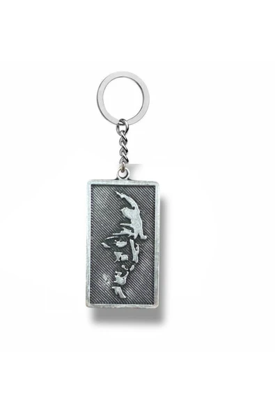 Atatürk Silüetli Metal Anahtarlık – Gümüş Renk Unisex Aksesuar ürün görseli 1