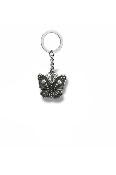 Deathly Butterfly Figürlü Unisex Anahtarlık | Metal Renk | Gotik Aksesuar ürün görseli 1