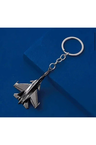 F16 Savaş Uçağı Uçak Hostes Pilot Siyah Metal Anahtarlık ürün görseli 1
