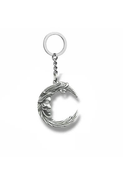 Ay Figürlü Unisex Anahtarlık | Metal | Minimalist ve Şık Tasarım ürün görseli 1
