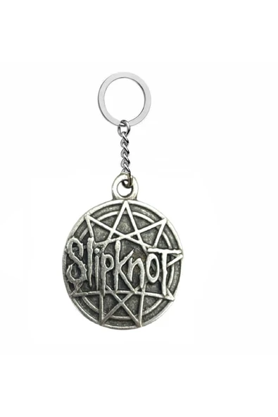 Slipknot Yuvarlak Metal Logo Anahtarlık – Rock & Heavy Metal Aksesuar ürün görseli 1