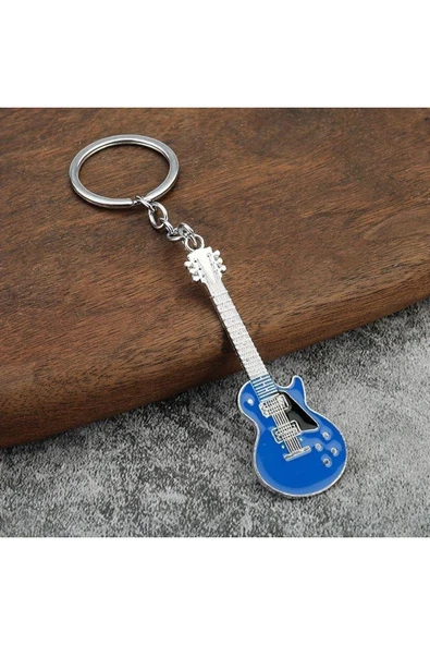 Gitar Mavi Gitarist Hediye Anahtarlık veya Çanta Süsü ürün görseli 1