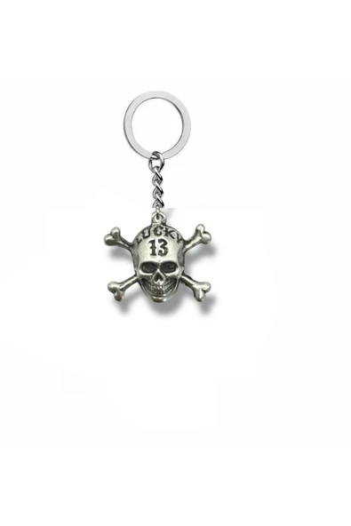 Lucky 13 | Kuru Kafa Figürlü Unisex Metal Anahtarlık ürün görseli 1