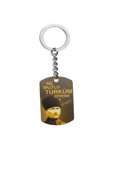 Ne Mutlu Türküm Diyene Atatürk Künye Anahtarlık Hediyelik ürün görseli 1