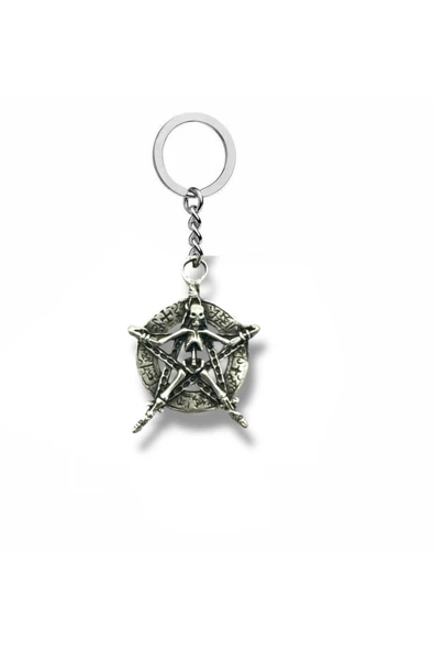 Pentagram İskelet Figürlü Anahtarlık Unisex ürün görseli 1