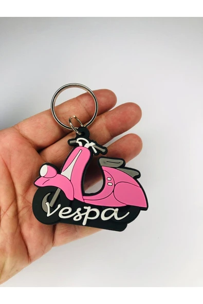 Vespa Motorsiklet Anahtarlık Pembe 8 cm Hediye Anahtarlık veya Çanta Süsü ürün görseli 1