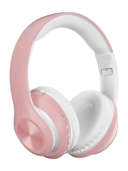 Abatech P68 Kulaküstü Kablosuz Bluetooth Kulaklık - Pembe - Resim 2